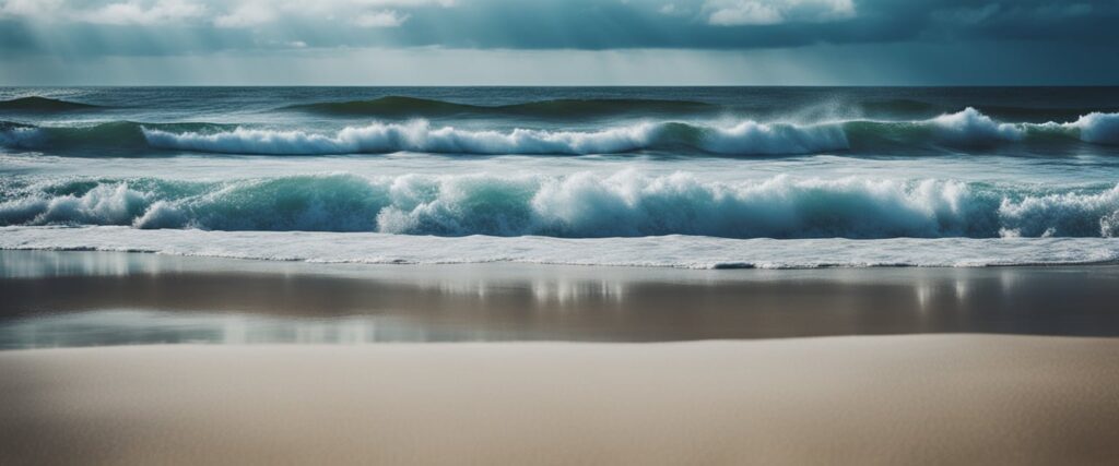 A calm ocean with gentle waves, representing peace amid the storms of life