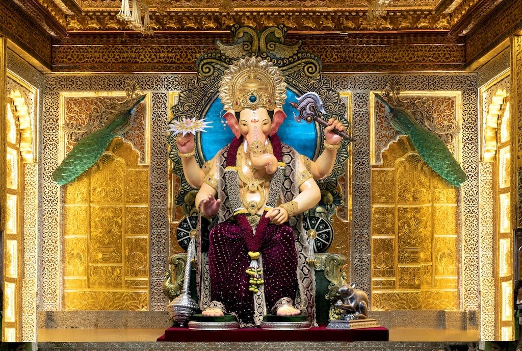 Lalbaugcha Raja Ganpati idol during Ganesh Chaturthi in Mumbai