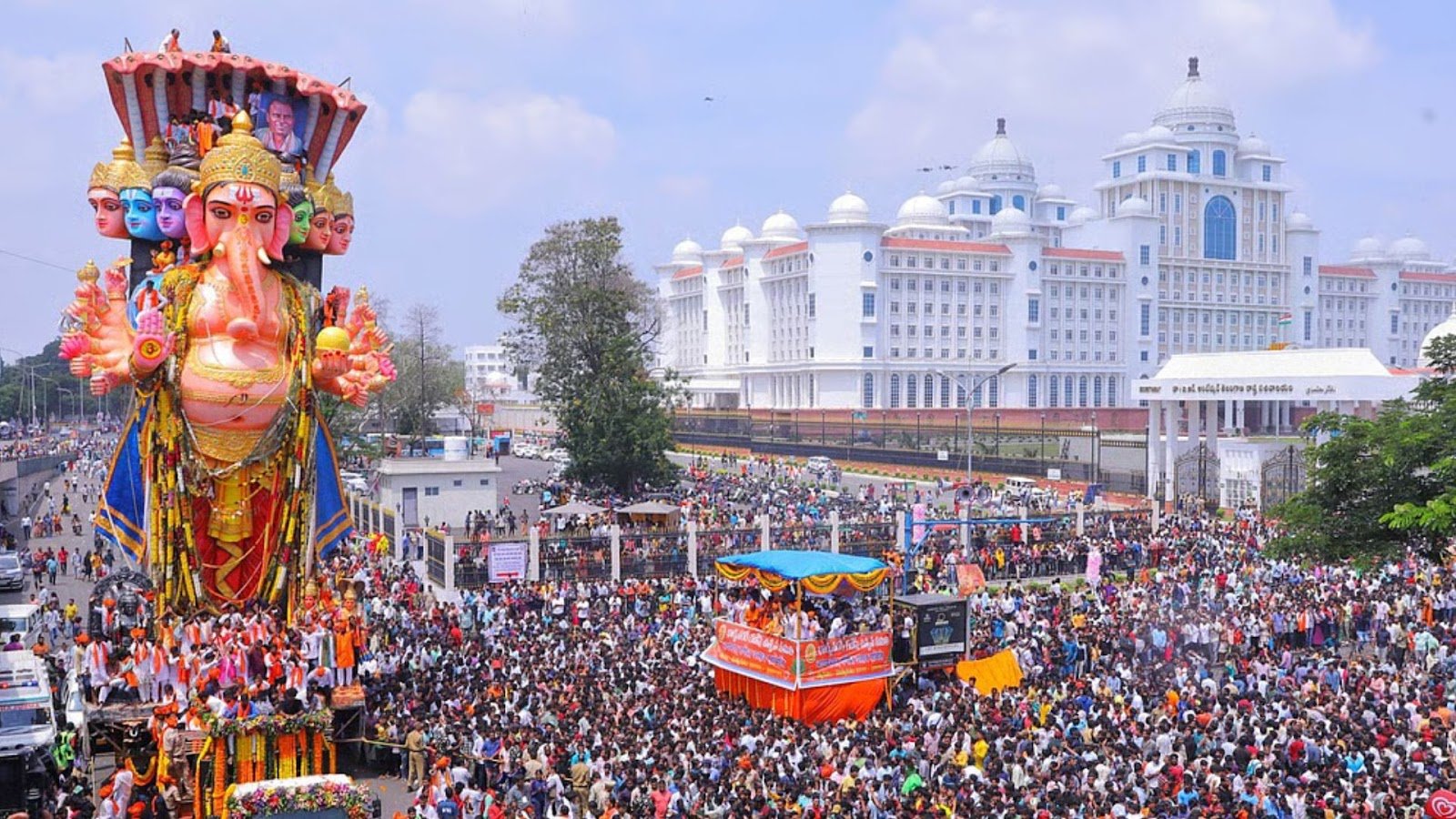 Khairatabad Ganesh idol in Hyderabad, known for its towering height